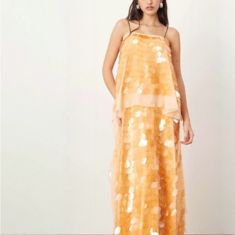 ASOS Orange Sequin Maxi Dress